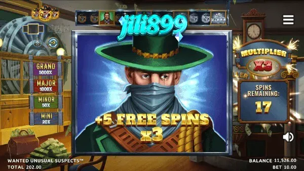 Unusual Suspects Cartel Cash slot game interface